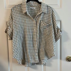 Madewell gingham button up oversized top